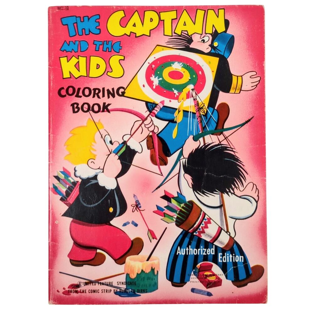 Vintage The Captain and the Kids Coloring Book Partially Colored Comic Strip
